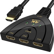 4K HDMI Switch 3 Port Splitter Cable Switcher HUB Adapter for HDTV PS4 Xbox PC