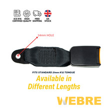 Universal Webbed Seat Belt Buckle Receiver Black For Cars, Vans & More 14mm Hole