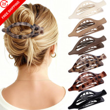 Flat Hair Clips for Women - 6 PCS French 1 Count Pack of 6 , Transparent