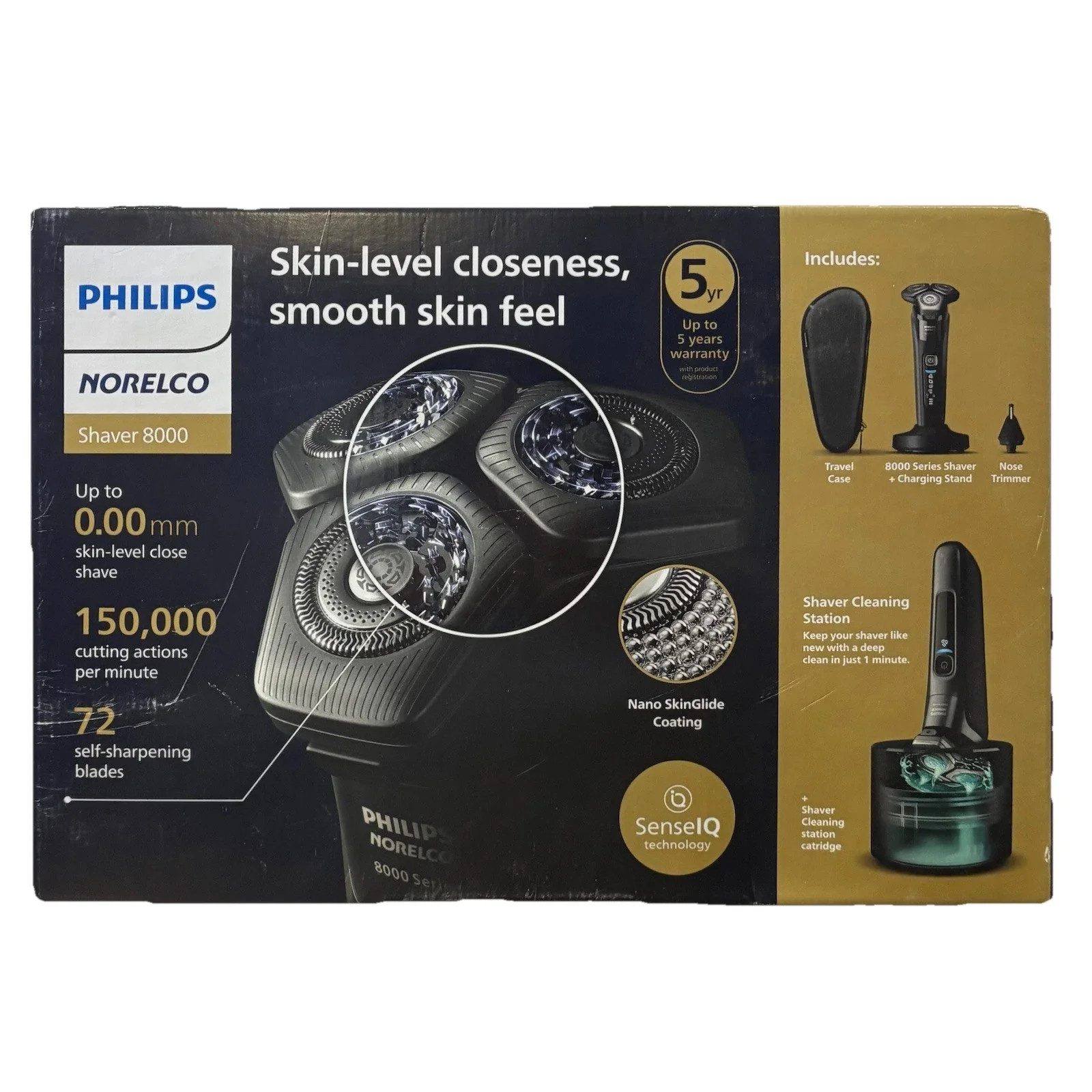 Philips Norelco Shaver 8000 Electric Shaver Wet & Dry with SenseIQ S8696/86