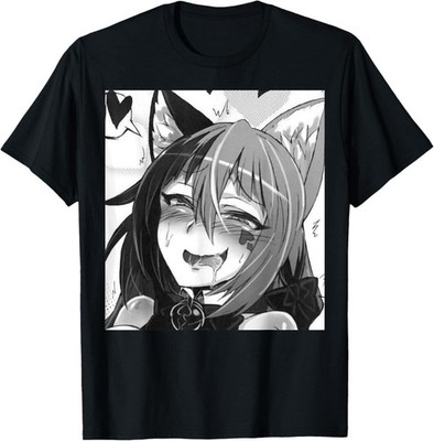 LIMITED Otaku Ahegao Neko Cat Ears Anime MADE IN USA UNISEX TEE SHIRT S-XL
