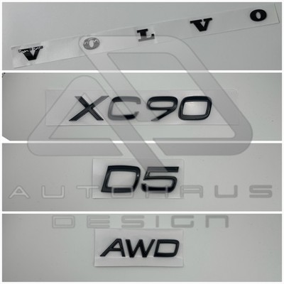 Gloss Black Rear Rear Badge Lettering For Volvo XC90 D5 AWD