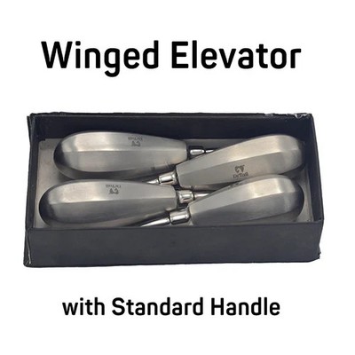 Set of 4 Wing Wings Winged Dental Elevators Scoop Style Small Handle (2mm-5mm)