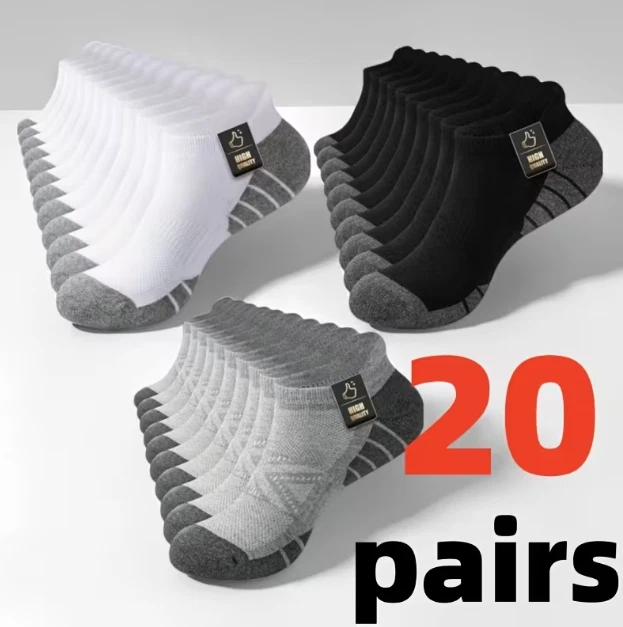 20 Pairs Men's Sports Crew Socks Athletic Cotton Breathable Sweat Absorbent Lot
Opens in a new windo