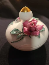 Lefton China Trinket Dish Red  Roses 385