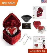 Elegant Mini Heart Shaped Brass Keepsake Urn for Cherished Ashes - Deep Red