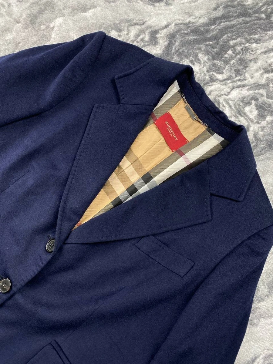 Traje clásico Burberry de lana a cuadros Nova para mujer talla 50 azul