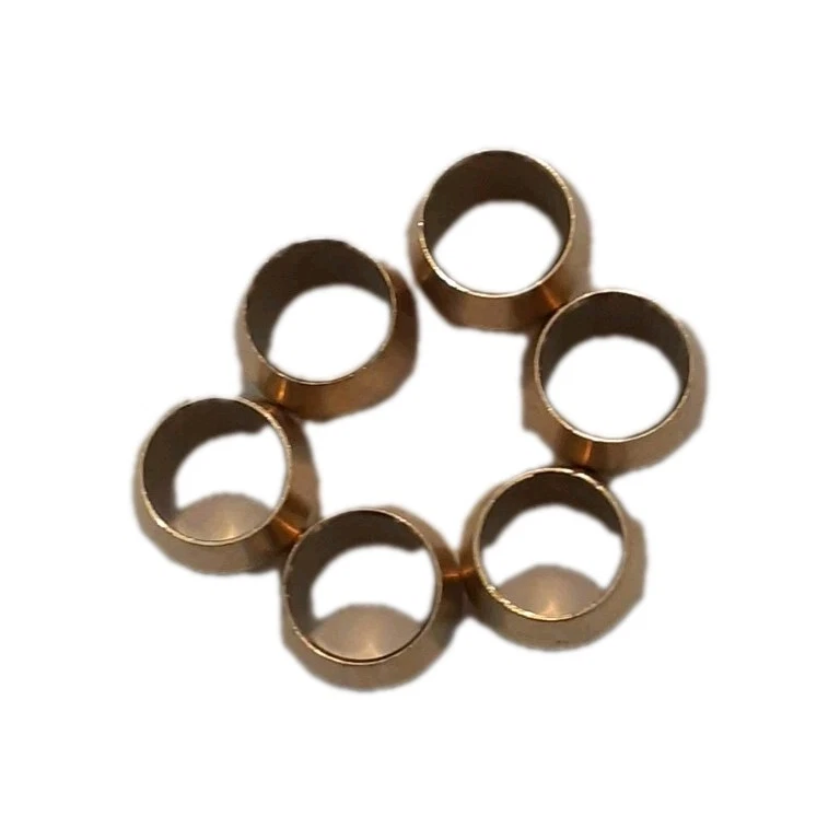 Brass Compression Sleeves Ferrules 6 Pieces 1/4 Od Tubing,hf - 604250 - image 1 of 1