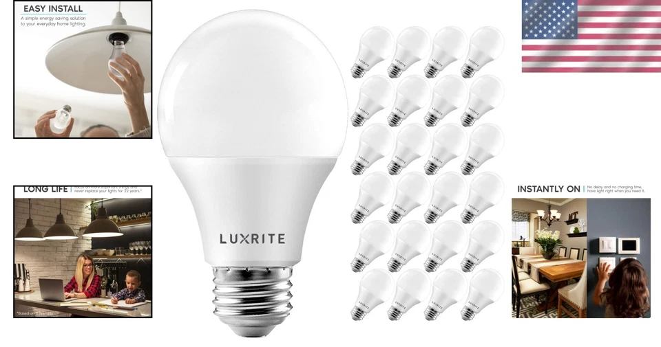 Energy Star LED Light Bulbs 9W 800lm 3000K 24-Pack - Image 2 of 4