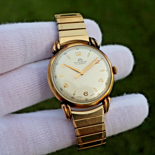 *RARE* 1950s Vintage Bucherer 15 Jewels Manual Wind Swiss Runs Great 35mm