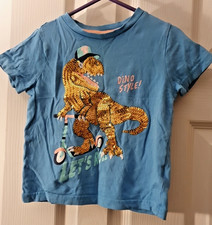 F&F Sequin Dinosaur Scooter Let's Roll Tshirt 18-24 Months