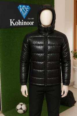 Men's Black Puffer Jacket Hooded Detachable Winter Warm Coat All Sizes