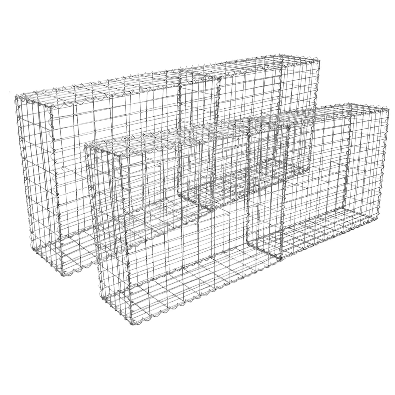 Gabions de jardin argentés pour délimiter une terrasse moderne en lot de 4