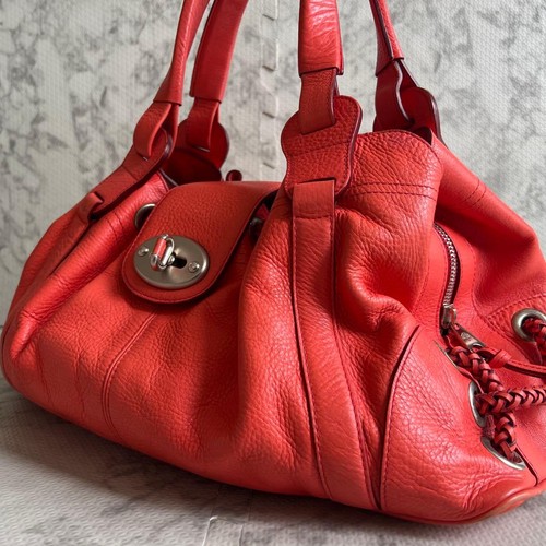Mulberry Bayswater Tote Bag Authentic Genuine Leather Turnlock Large Japan Used