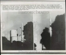 1966 Press Photo Launching of French rocket at Hammaguir, Algerian Sahara.