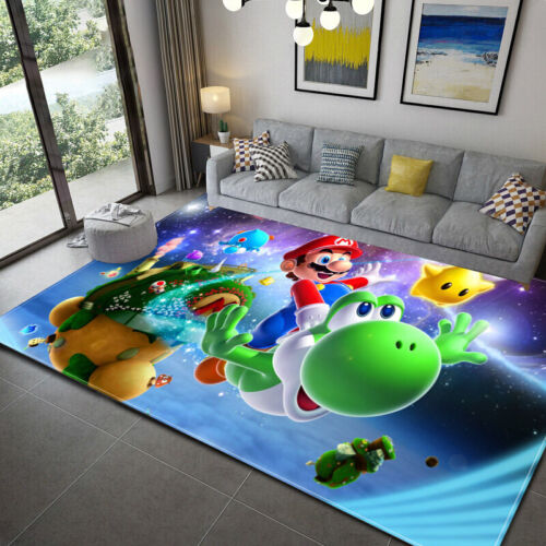 Kids 3D Super Mario Home Rug Living Room Bedroom Area Rug Carpet Floor Mats Gift - Picture 15 of 23