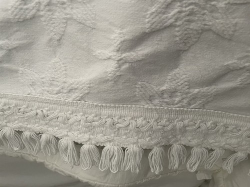 Vintage cottage core farmhouse white Matelasse cotton, twin bedspread - 第 2/4 張圖片