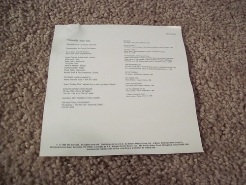 The Greenes - Jesus' Rocking Chair CD *RARE* 1994 Indie - Imagen 3 de 5