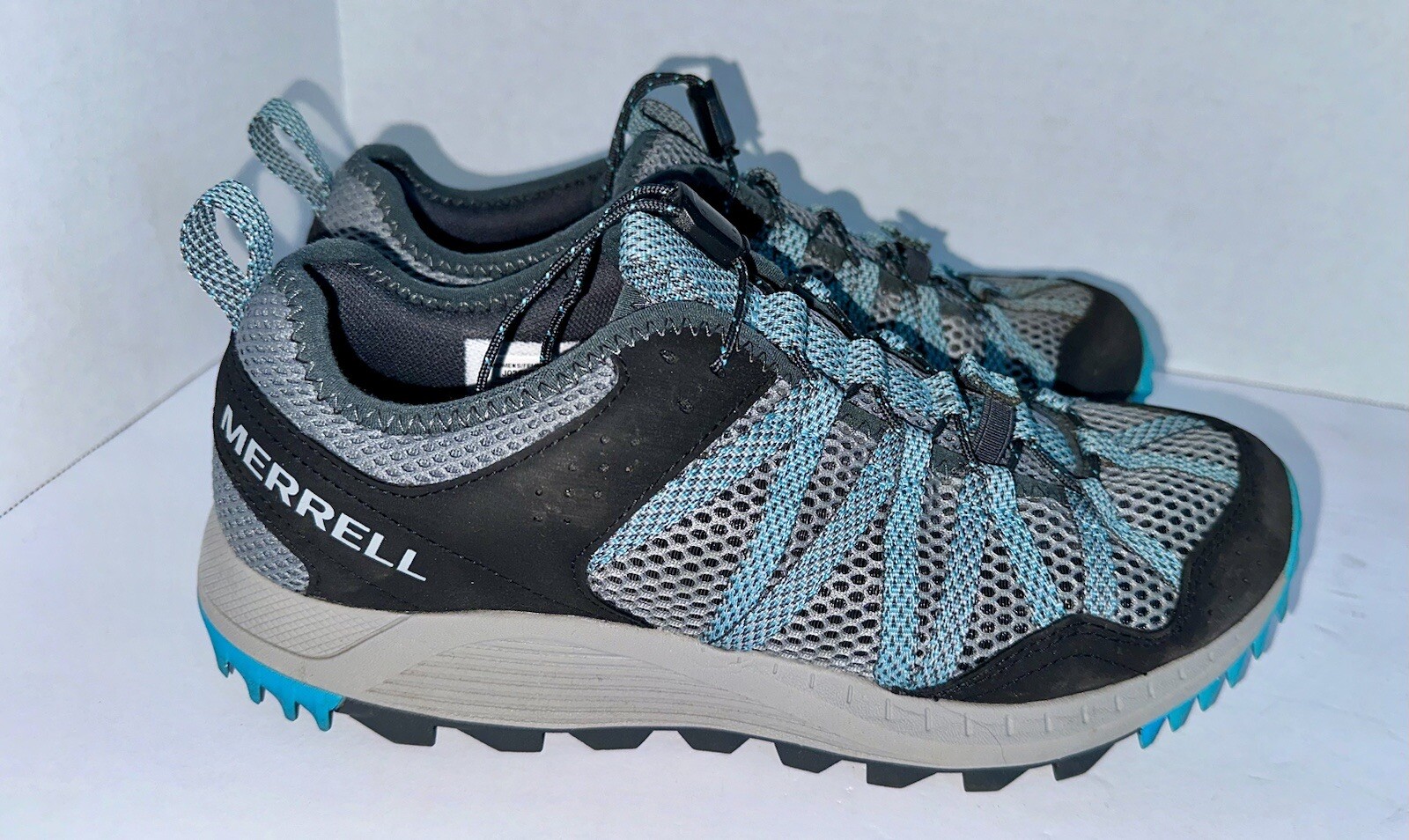Merrell scarpe da donna sneakers Wildwood Aerosport basse taglia 9 scarpe da trekking trail usate in ottime condizioni