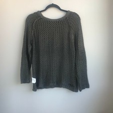 Women's NINE WEST JEANS Med. "Netted" Dark Green Sweater
