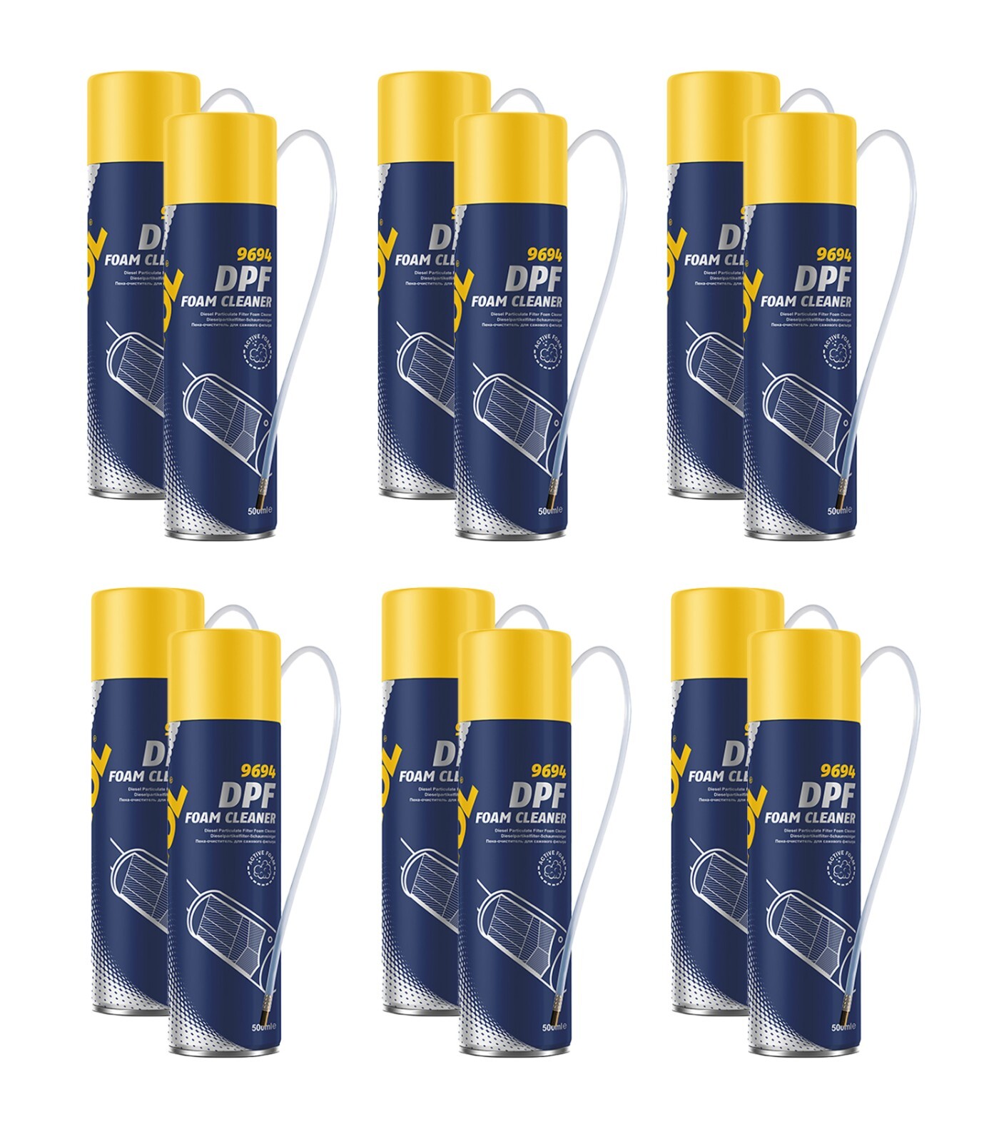 12x Mannol DPF Foam Cleaner 500ml Spray Diesel Particulate Filter Foam Cleaner