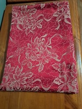 Gold Poinsetta Tablecloth Christmas Dining Red 86x50