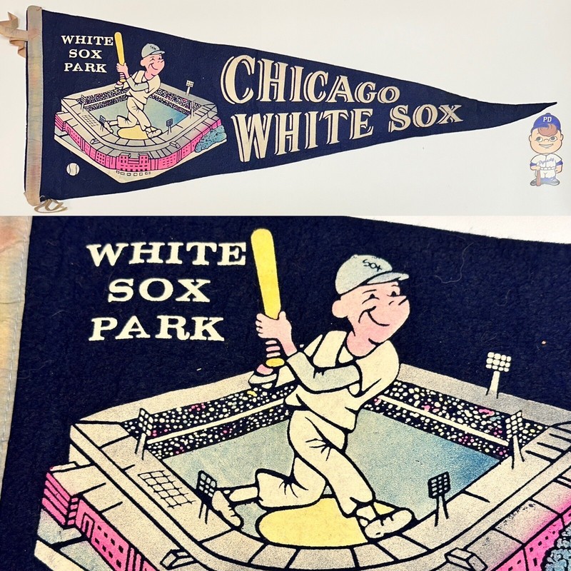 1960’s Chicago White Sox Comiskey Park 11x28.5  Vintage Pennant MLB Baseball
