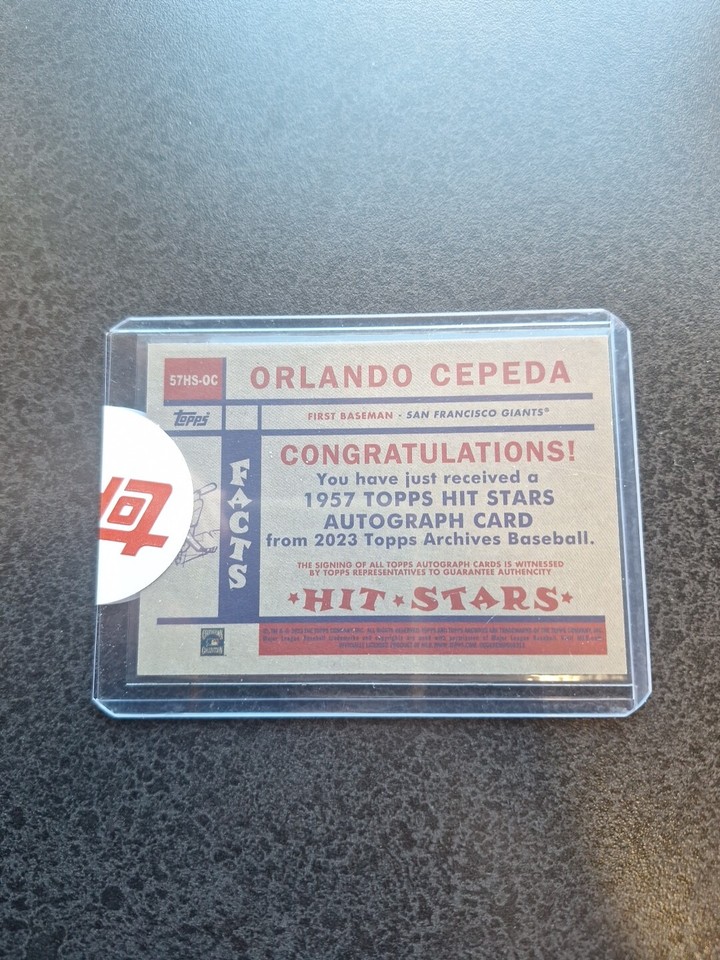 2023 topps Archives Orlando Cepeda Auto Hit Stars Giants eBay