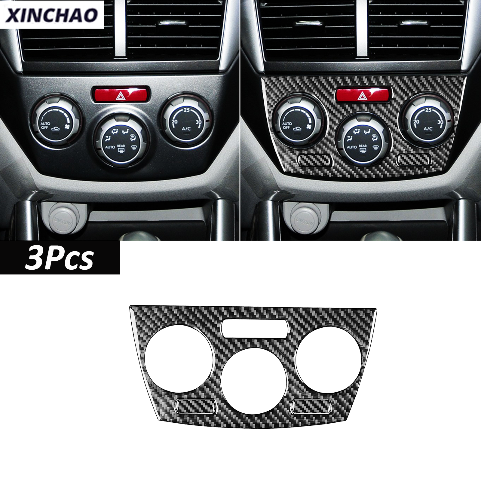 Real Carbon Fiber Console A/C Switch Button Trim For Subaru Impreza WRX 2009-11