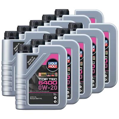 Motoröl Top Tec 6400 0W-20 LIQUI MOLY 10 X 1 Liter für Dacia KIA Nissan Renault
