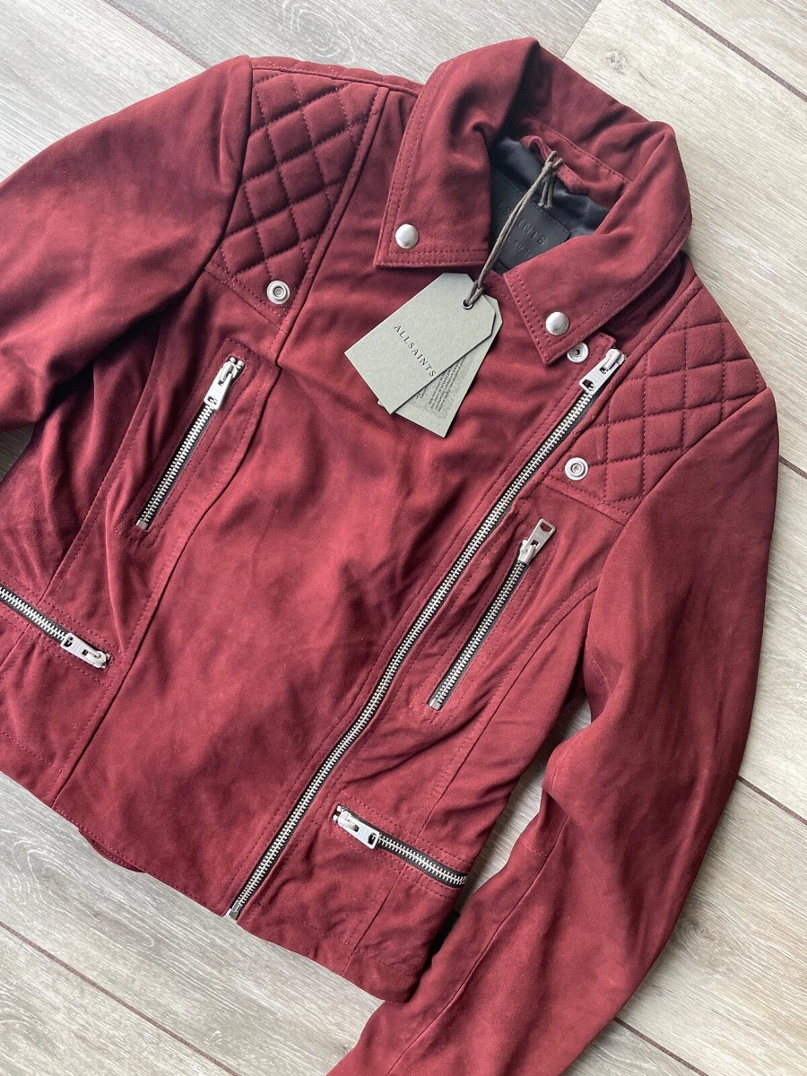 Leather jacket cherry clearance colour