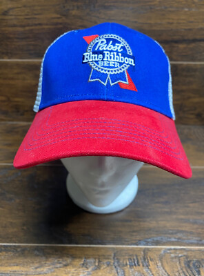 PBR Pabst Blue Ribbon Hat Embroidered Cap Adult Unisex Royal/Red Snapback