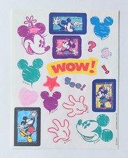 Mickey and Minnie Hallmark Disney Sticker Sheet 6 x 5 Stickers Vintage