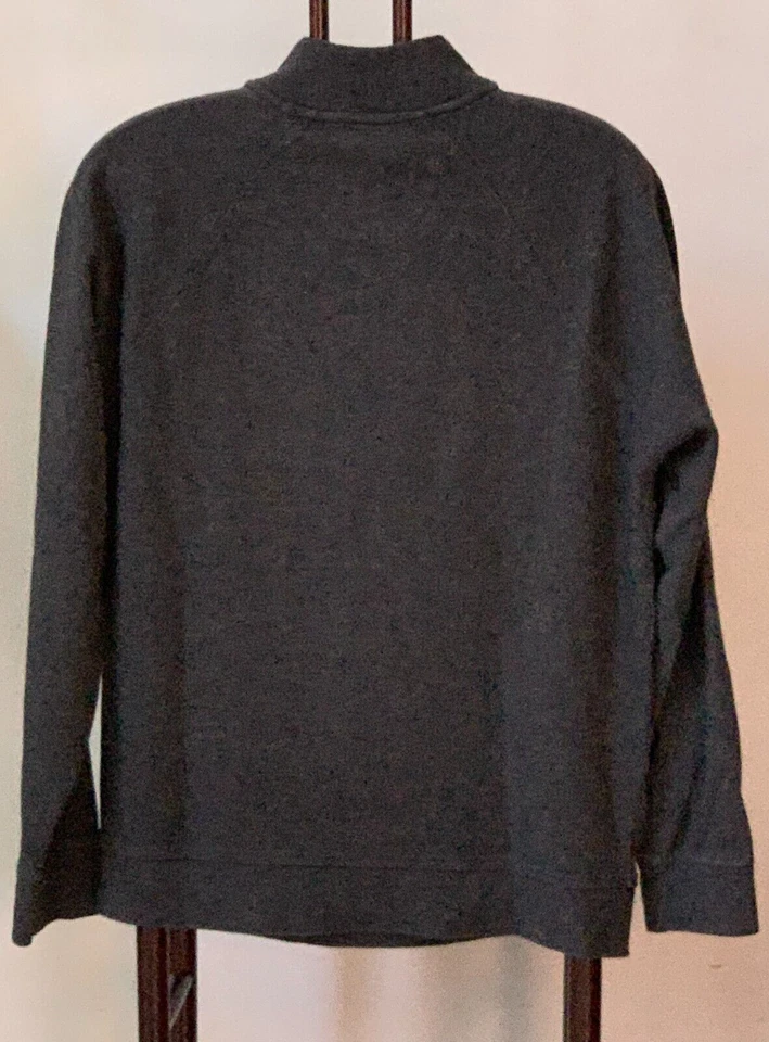 STRUCTURE Men Half-Zip Charcoal Gray Pullover Sweatshirt Long Sleeve Medium Cott - Image 2 of 4