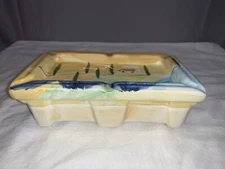 Vintage Beautifully Painted Compagnia Latina Lucca-Italy Ceramic 2-piece Ashtray