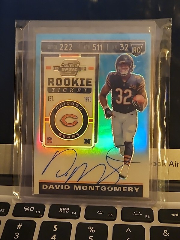David Montgomery 148/149 Rookie Auto 2019 Panini Contenders Optic Rookie Ticket