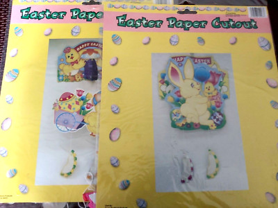 Easter Traditions Hanging Wall Cutouts with Honeycomb Eggs  2 Different Sets