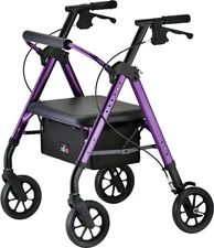 NOVA Star HVY Duty Bariatric Rollator Walker w/Wide Padded Seat -OPEN BOX PURPLE