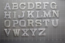 1 3/4" Beige White Letter Embroidery Iron On Appliqu Patch