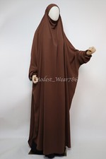 One Piece Full Length Pockets Jilbab Overhead Muslim Prayer Dress Copper