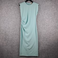 H&M Dress Womens Small Blue Draped Padded Shoulder Sleeveless NEW NWT 8612