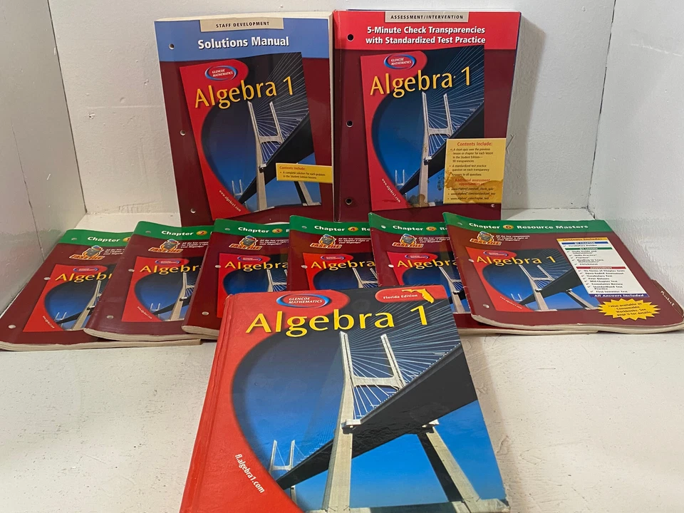 Algebra 1 Set Chapter Resource Masters,solutions manual,transparencies,textbook - Image 2 of 4