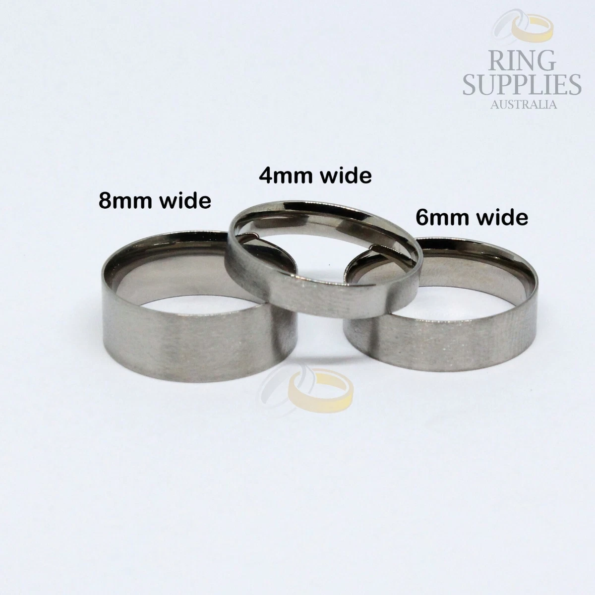 4mm Wide Titanium Ring Core 1mm thick comfort fit suitable for