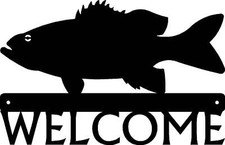 Bass Fish Wildlife Welcome Sign - Made in America - Outdoor Decor