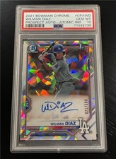 2021 BOWMAN CHROME WILMAN DIAZ PROSPECT AUTO ATOMIC REFRACTOR /100 PSA 10! SC903