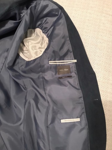 M&S Mans Autograph Collezione Fitted Suedette Jacket Blue - Mint Condition 38L - Picture 5 of 9