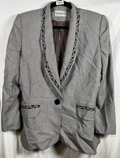 John Meyer Vtg Blazer Sz 14 Poly/rayon Quality Houndstooth