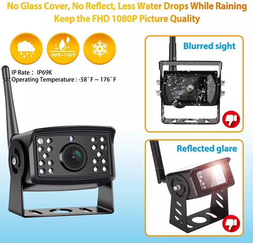 Telecamera retromarcia digitale wireless 10,1" monitor DVR looping record per camion bus - Foto 12 di 15