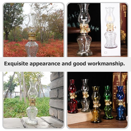 Decorative Glass Kerosene Lantern Oil Lantern Decorate Indoor - Picture 2 of 12