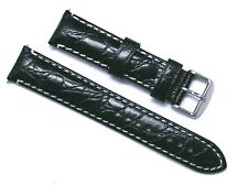 20mm Black Leather Water Resistant Replacement Watch Strap - Omega 20  Others